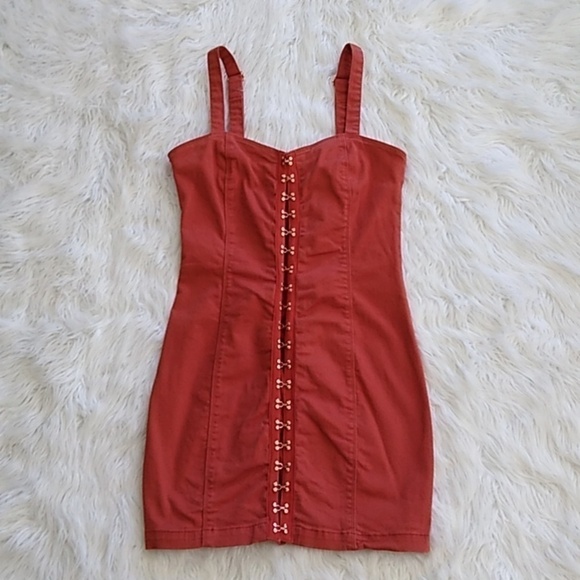 Forever 21 Denim Overall Mini Dress in Rust Size - M - Picture 9 of 15